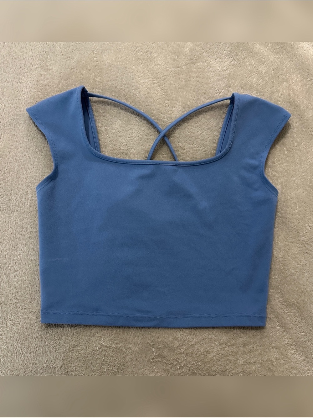 wild fable periwinkle scoop neck crisscross back crop top